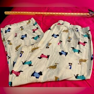 2X 18–20 flannel pajama pants dachshund